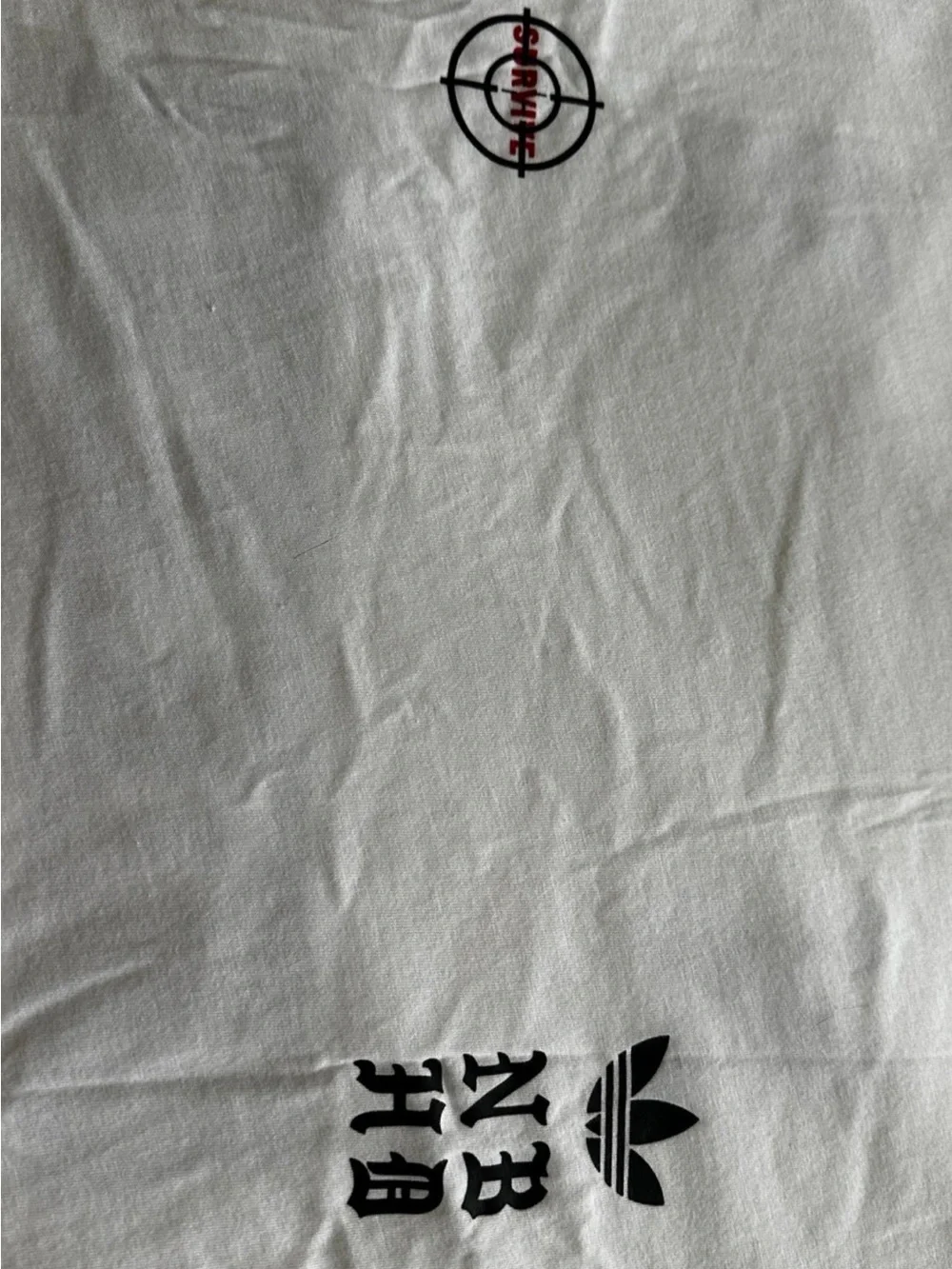 adidas White and Black 'TOKYO' Graphic Ringer Tee